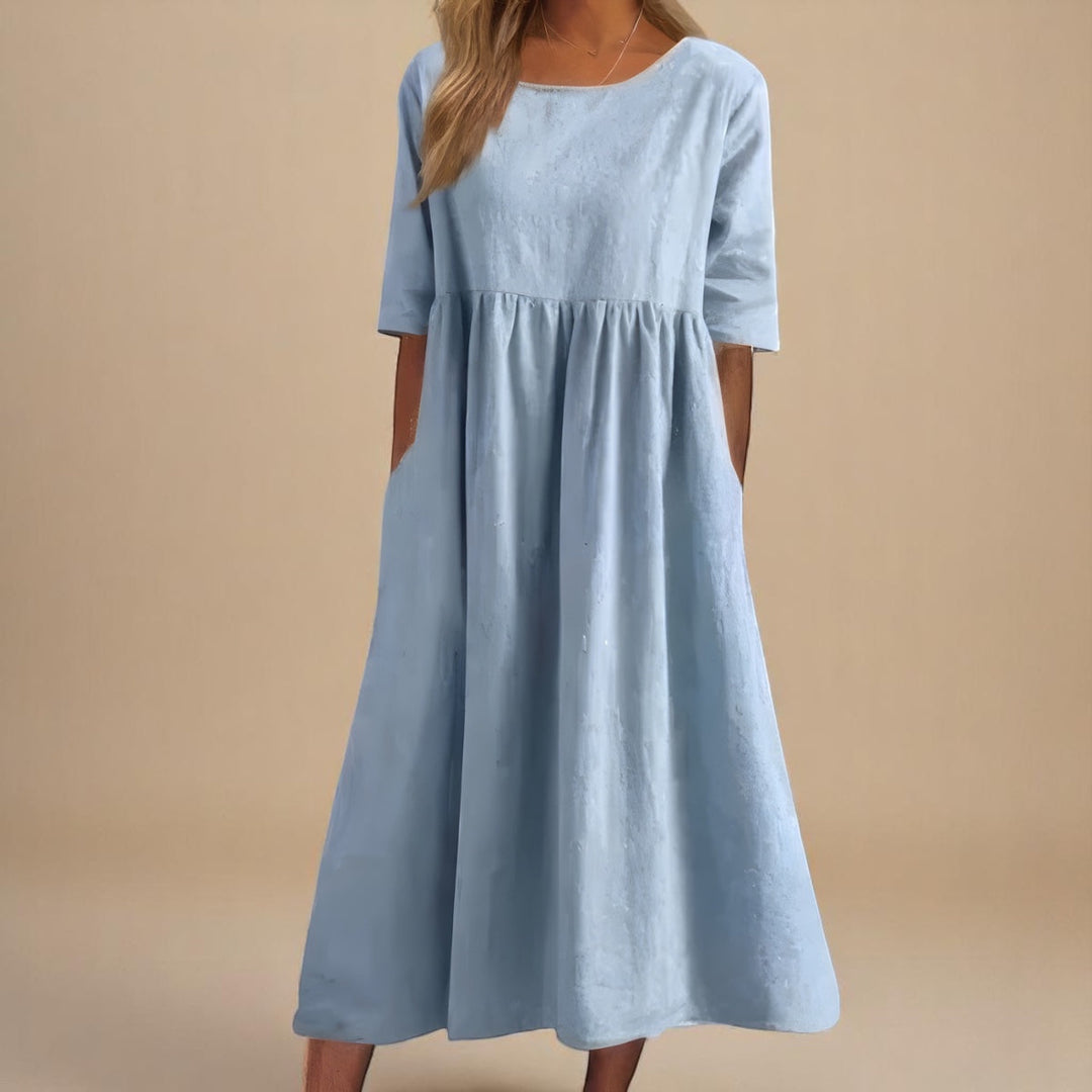 NOA | MIRANDA WOMEN'S COTTON MIDI DRESS WITH POCKETS