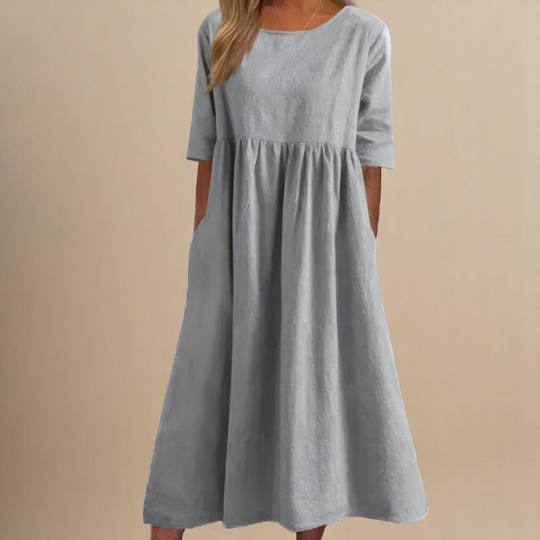 NOA | MIRANDA WOMEN'S COTTON MIDI DRESS WITH POCKETS
