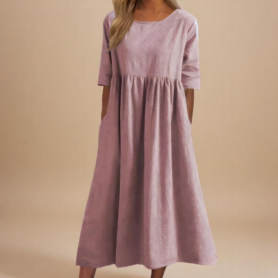 NOA | MIRANDA WOMEN'S COTTON MIDI DRESS WITH POCKETS