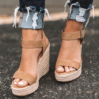 NOA | SPRING HEEL OPEN TOE WEDGE SANDALS