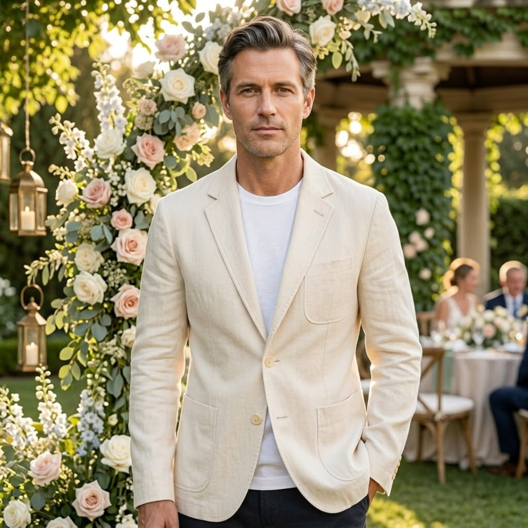 Ashford Linen Blazer - White