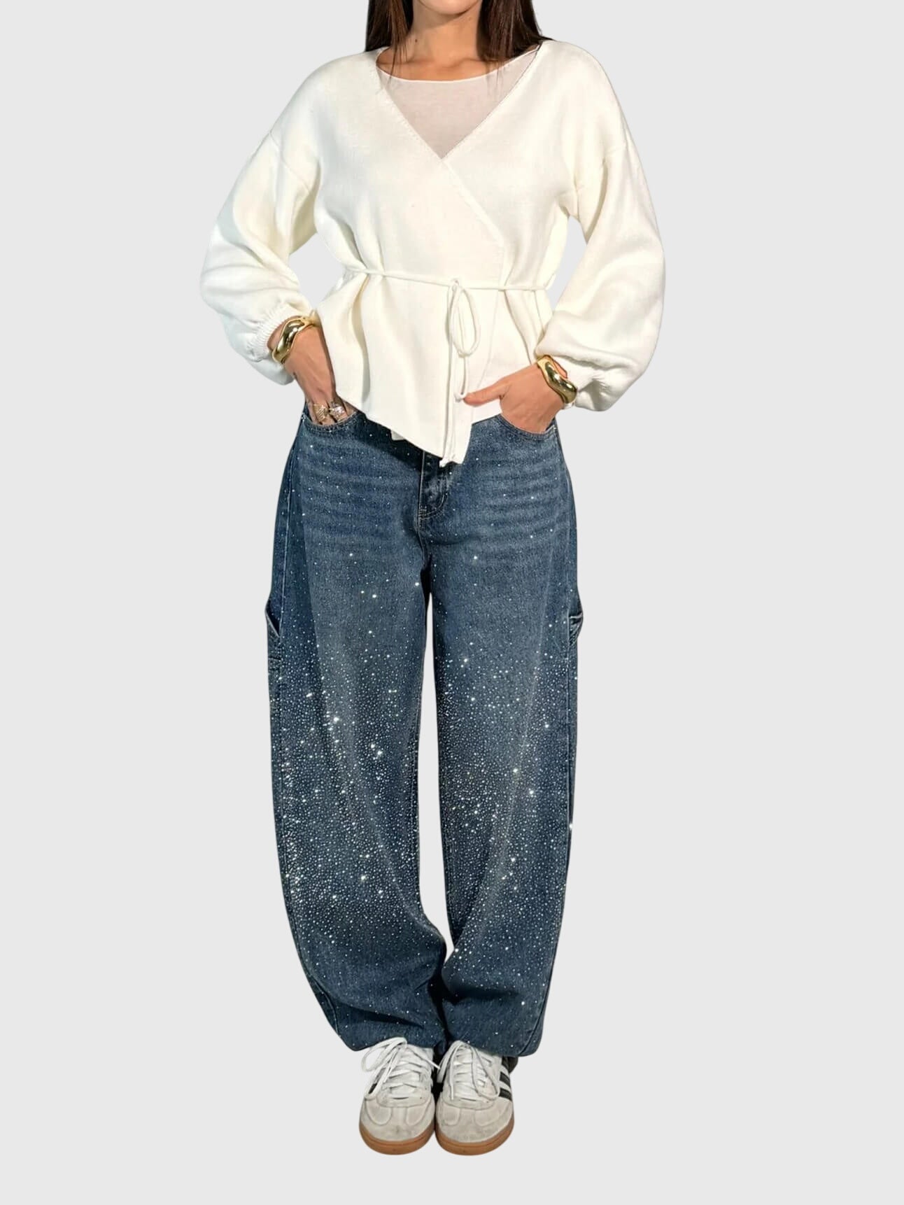 NOA | SPARKLE DIAMOND DENIM PANTS