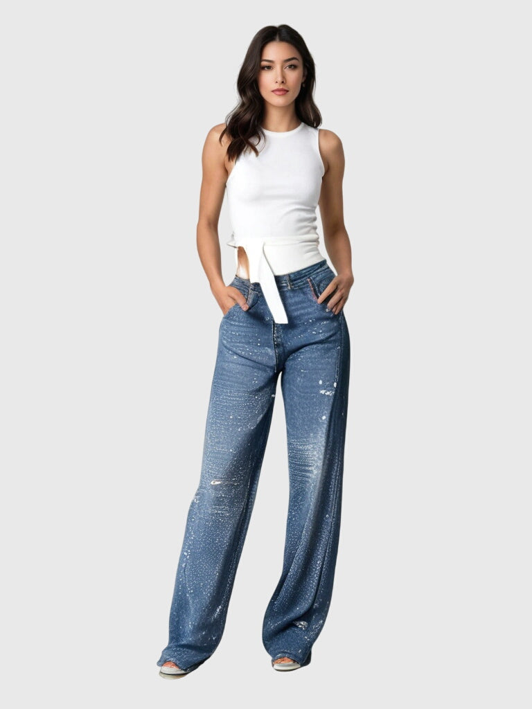 NOA | SPARKLE DIAMOND DENIM PANTS