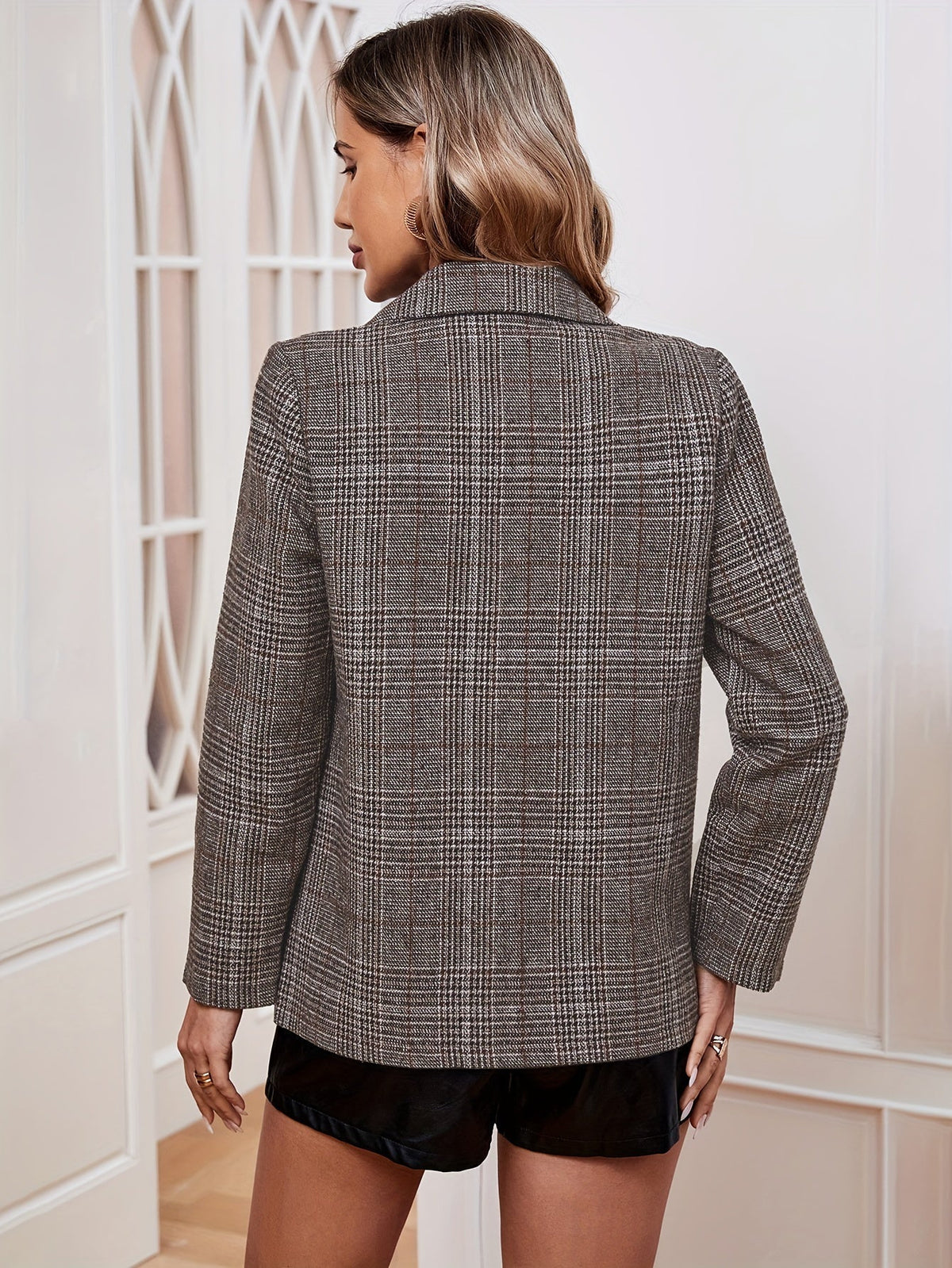 NOA | PLAID LONG SLEEVE CASUAL BLAZER
