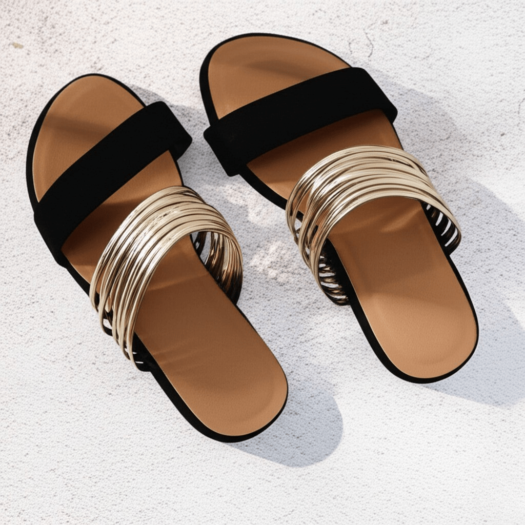 NOA | DOUBLE STRAP SLIP-ON FLAT SHOES