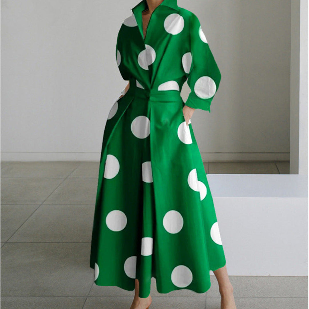 NOA | VIENNA WOMEN'S COLLARED WRAP MAXI DRESS