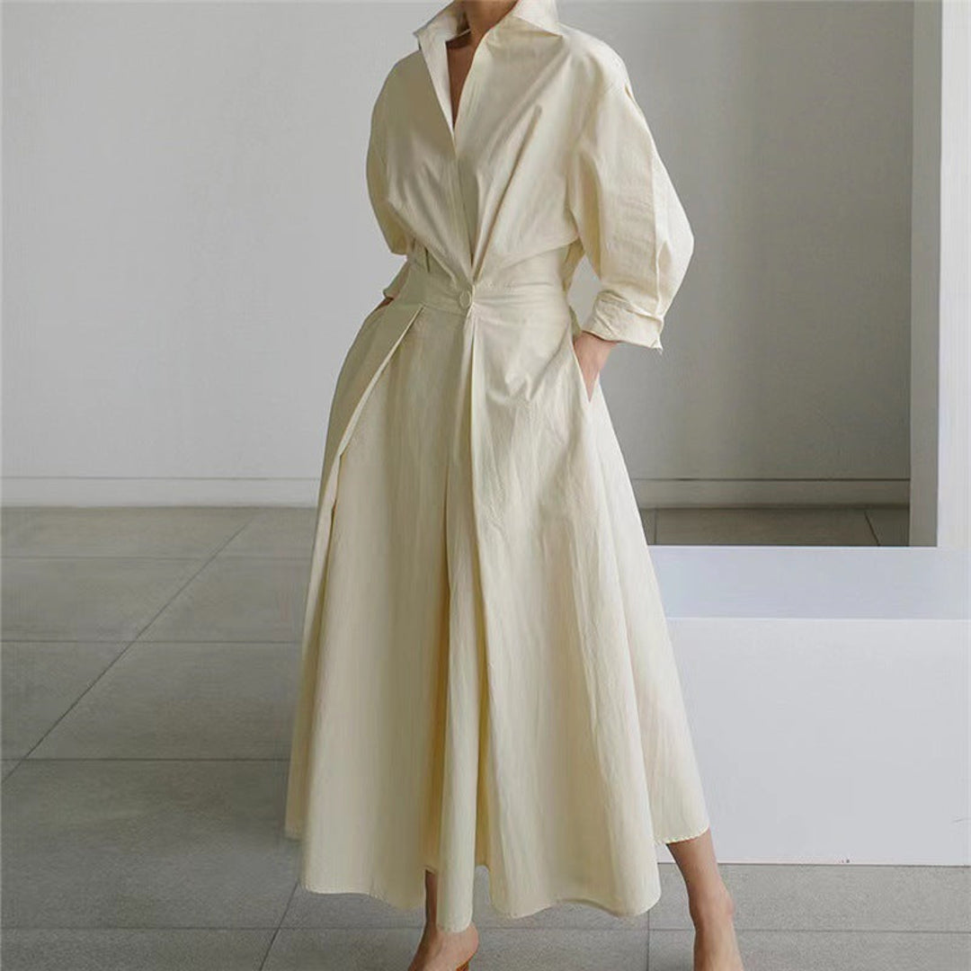 NOA | VIENNA WOMEN'S COLLARED WRAP MAXI DRESS