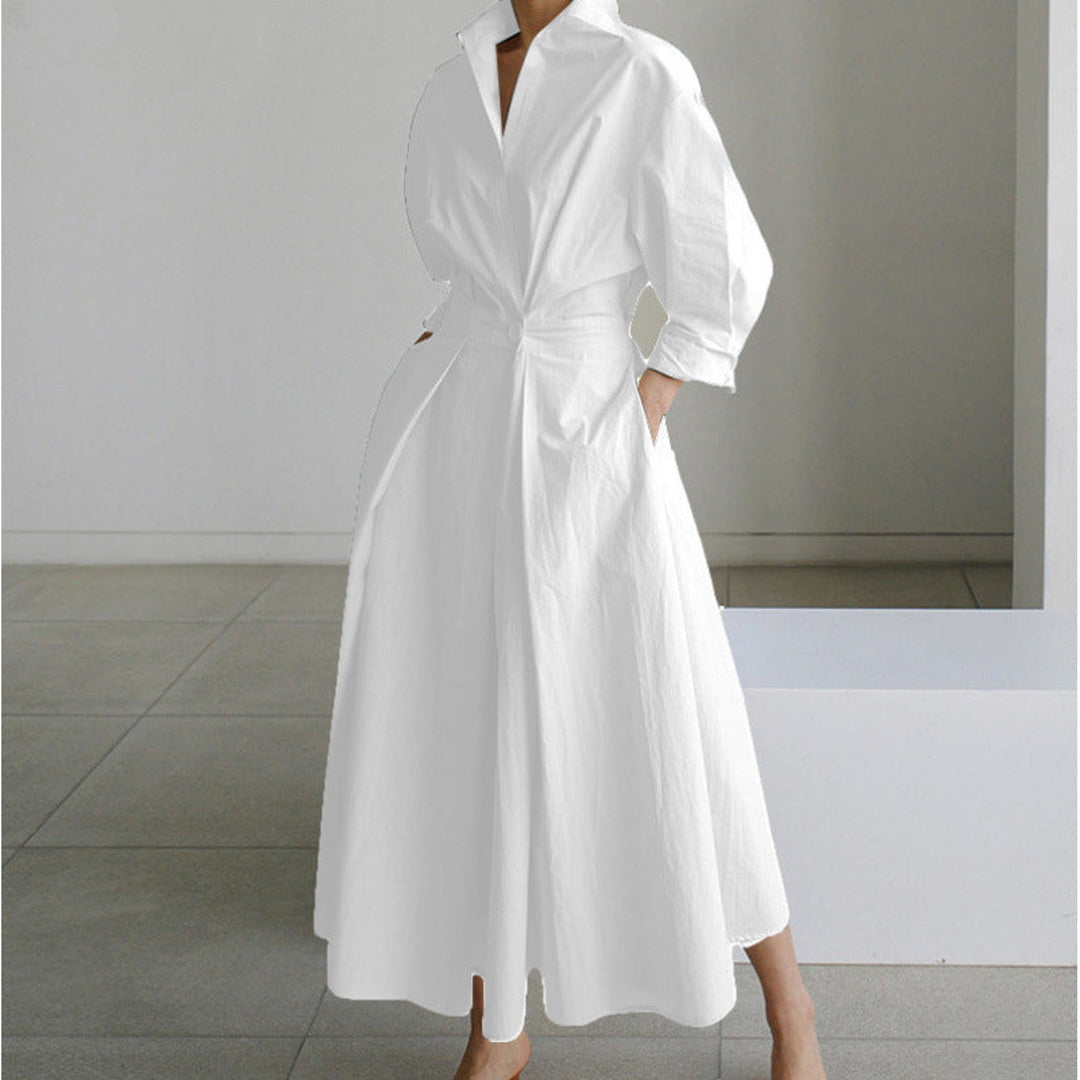 NOA | VIENNA WOMEN'S COLLARED WRAP MAXI DRESS