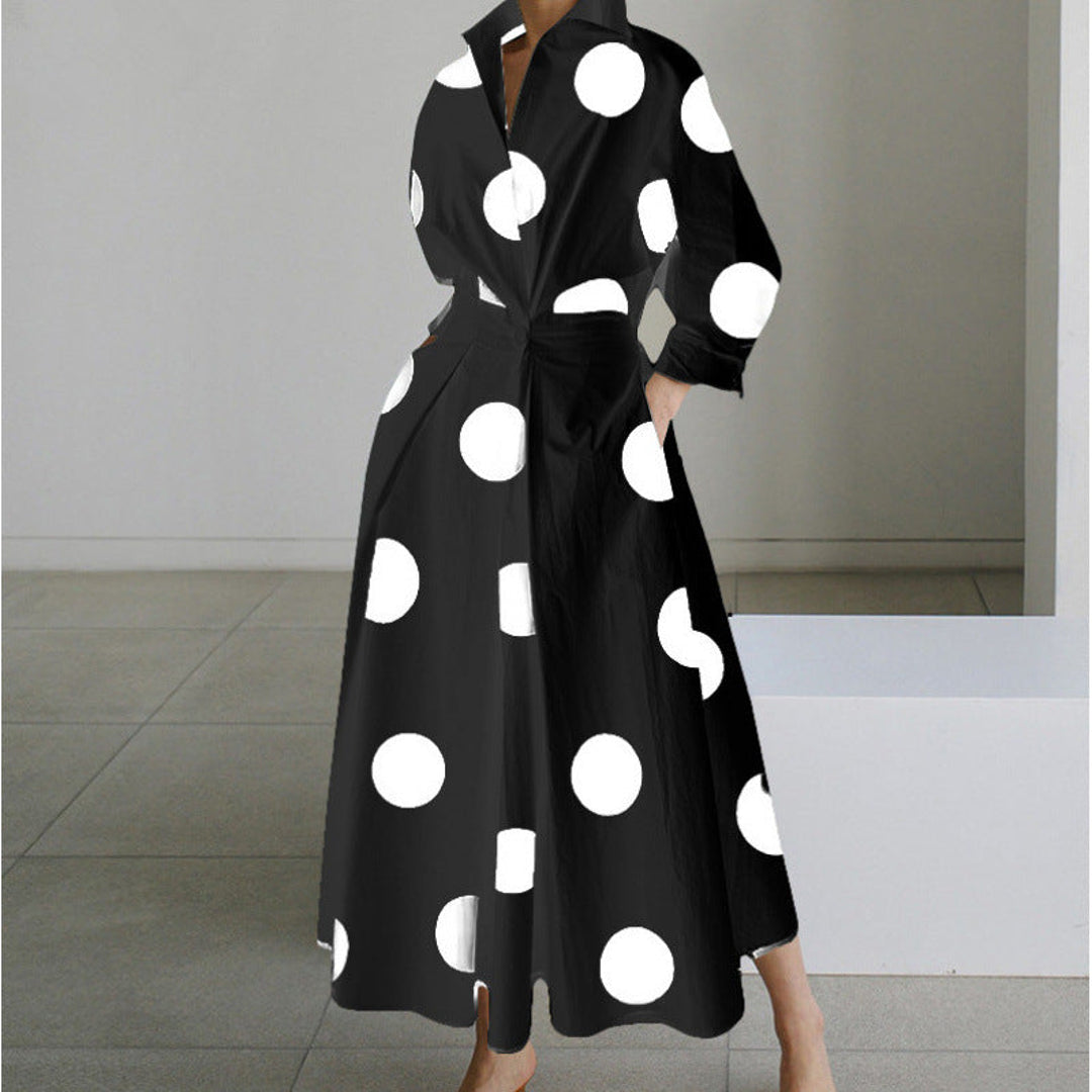 NOA | VIENNA WOMEN'S COLLARED WRAP MAXI DRESS