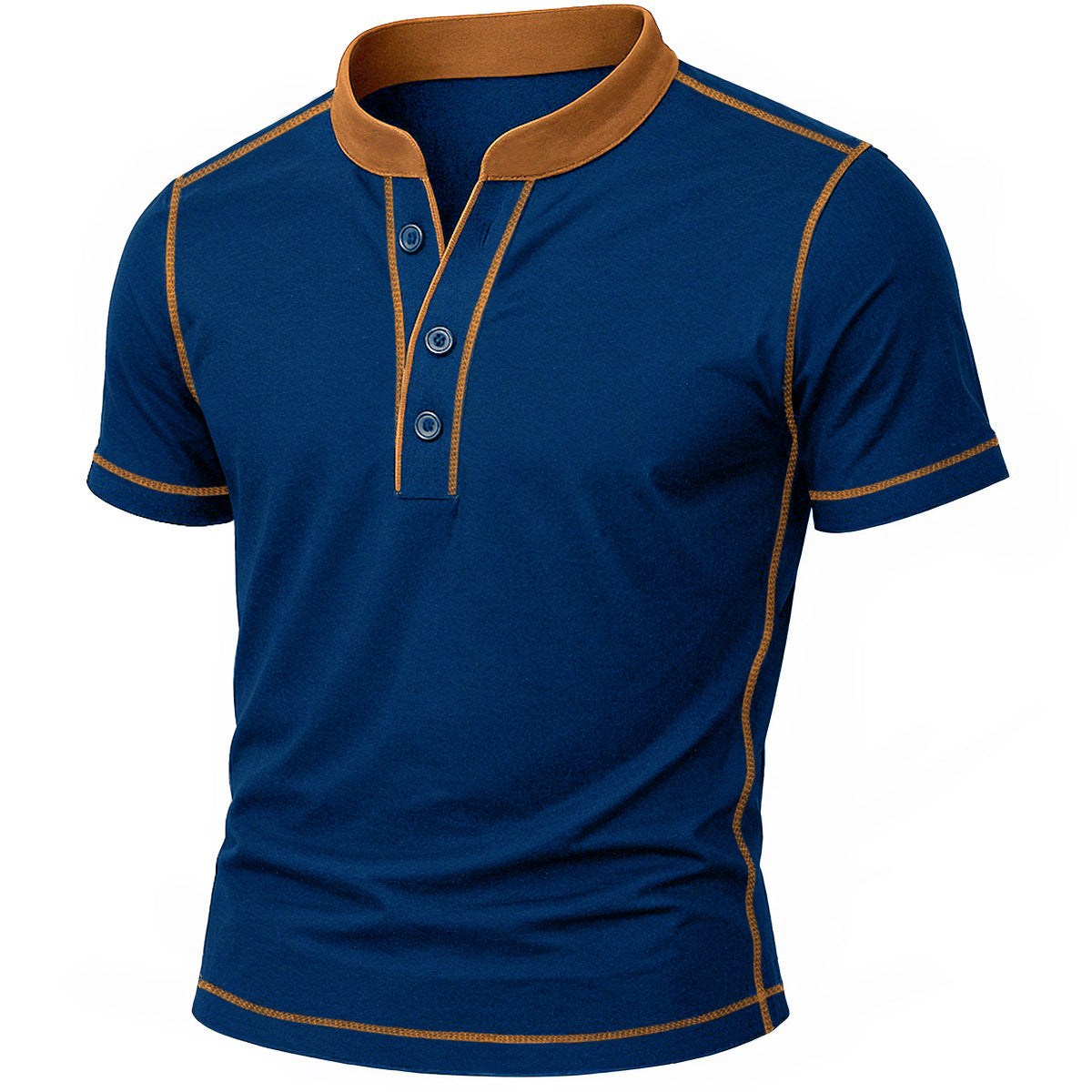 NOA | HENLEY SHIRT WITH CONTRAST TRIM