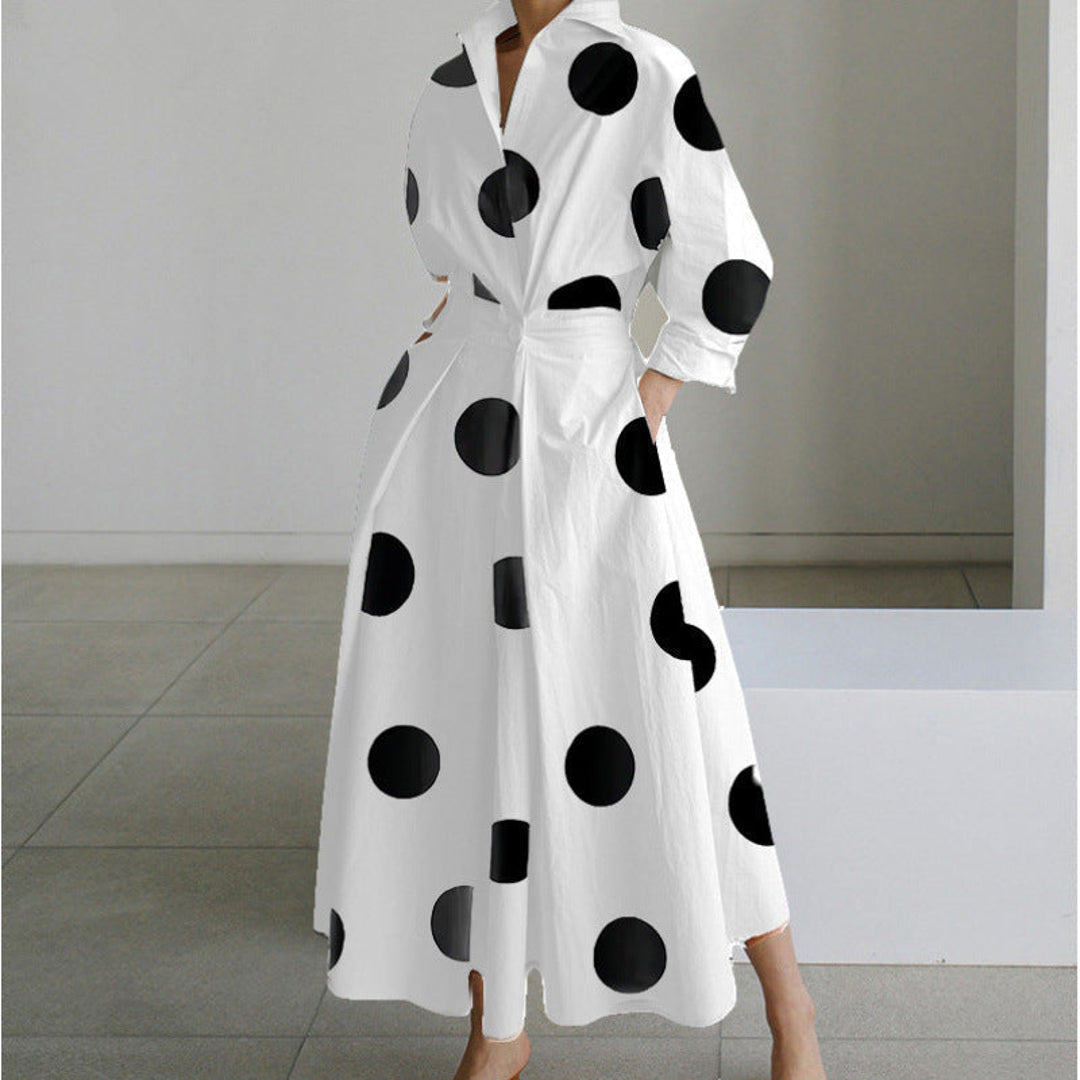 NOA | VIENNA WOMEN'S COLLARED WRAP MAXI DRESS