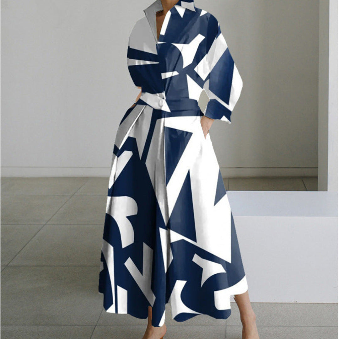 NOA | VIENNA WOMEN'S COLLARED WRAP MAXI DRESS