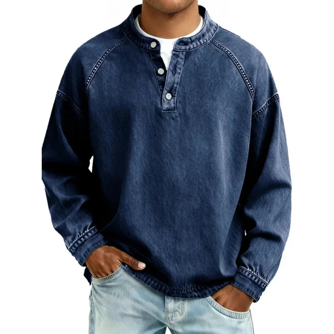 NOA | STANLEY MEN'S LONG SLEEVE SHIRT VINTAGE DENIM LOOK