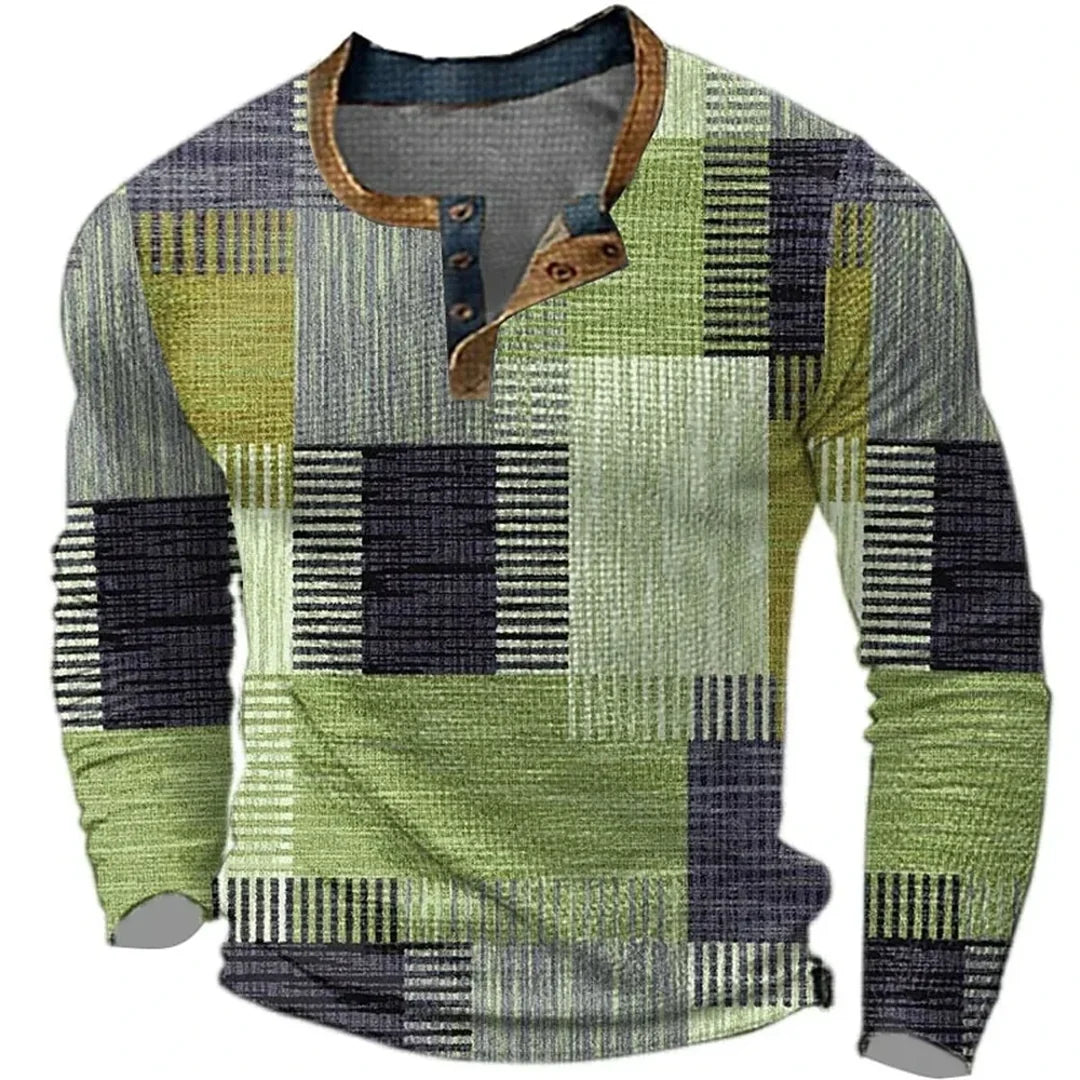 NOA | ANDREW MEN'S MULTICOLOUR PATCHWORK LONG SLEEVE SHIRT