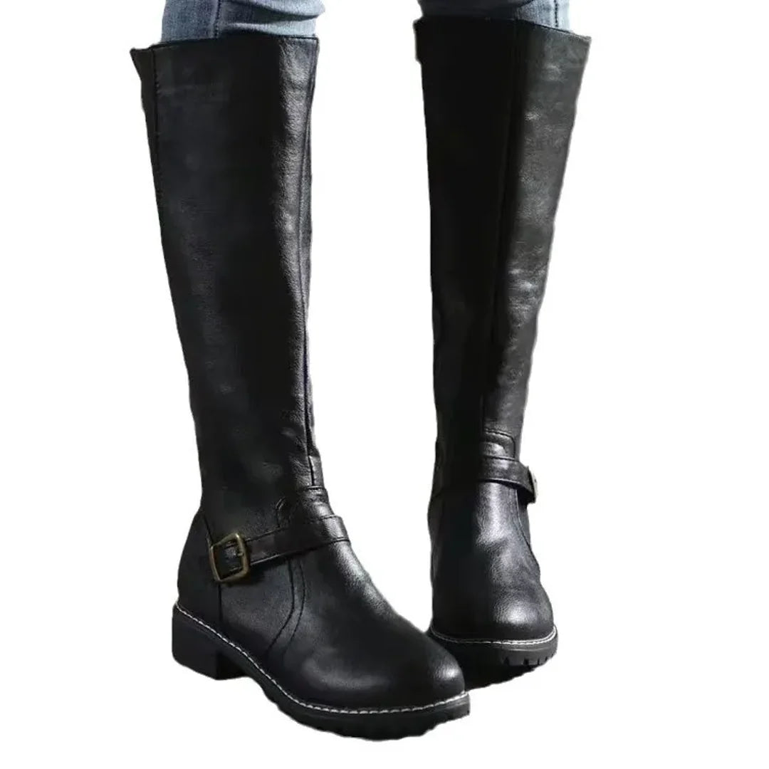 NOA | CELESTINE WOMEN'S TALL LEATHER BUCKLE BOOTS