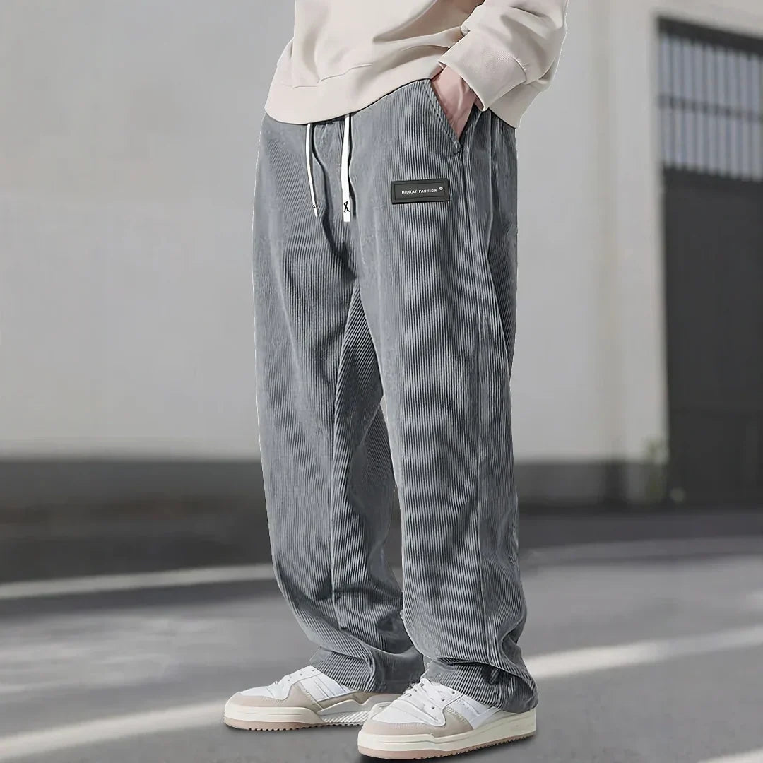 Men's corduroy trousers in grey
