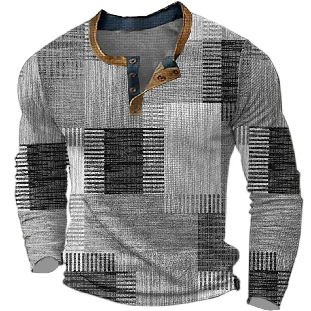 NOA | ANDREW MEN'S MULTICOLOUR PATCHWORK LONG SLEEVE SHIRT