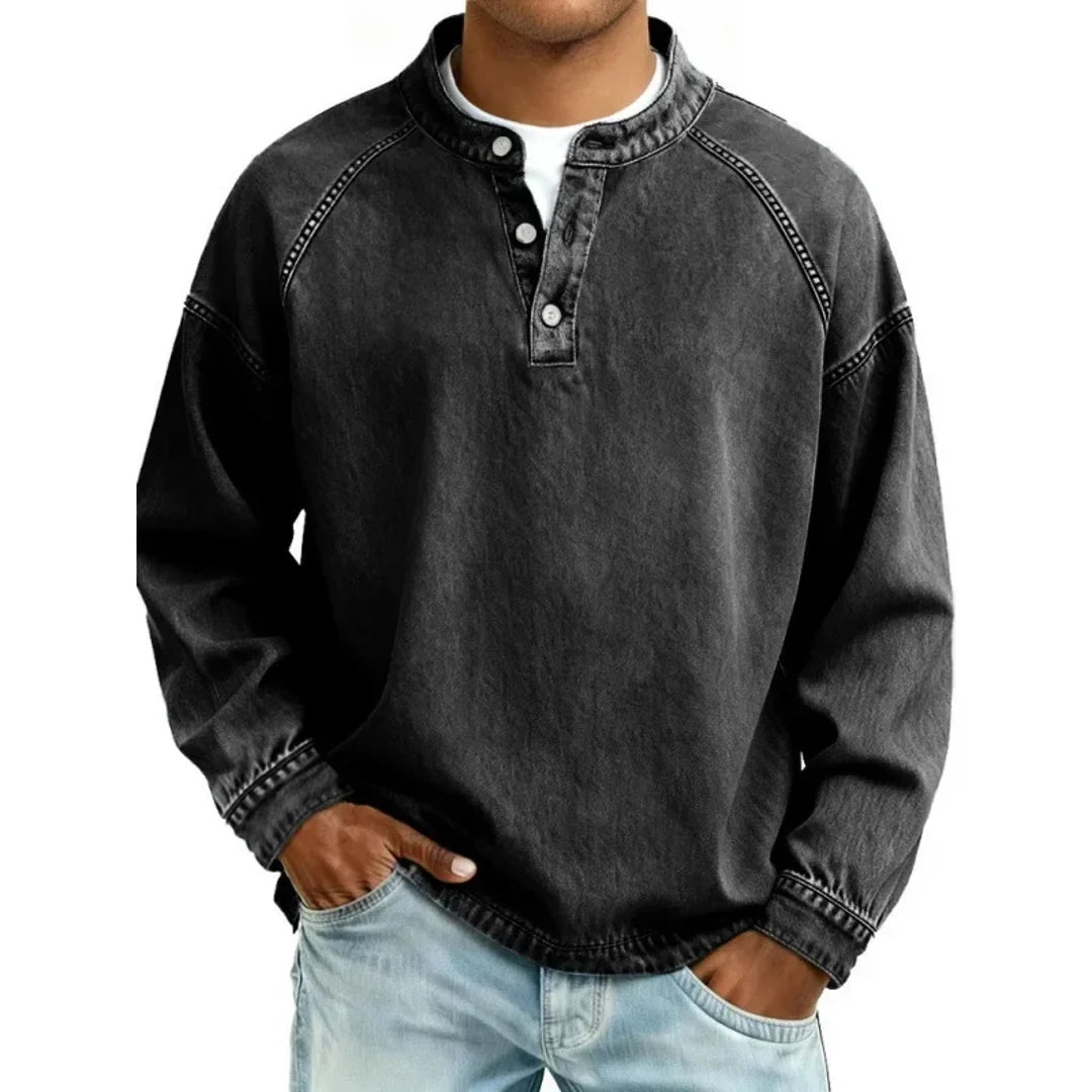 NOA | STANLEY MEN'S LONG SLEEVE SHIRT VINTAGE DENIM LOOK