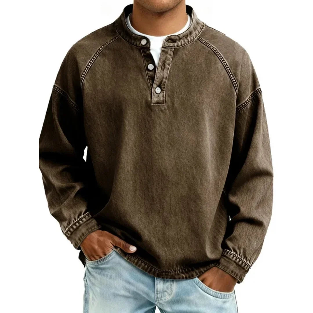 NOA | STANLEY MEN'S LONG SLEEVE SHIRT VINTAGE DENIM LOOK