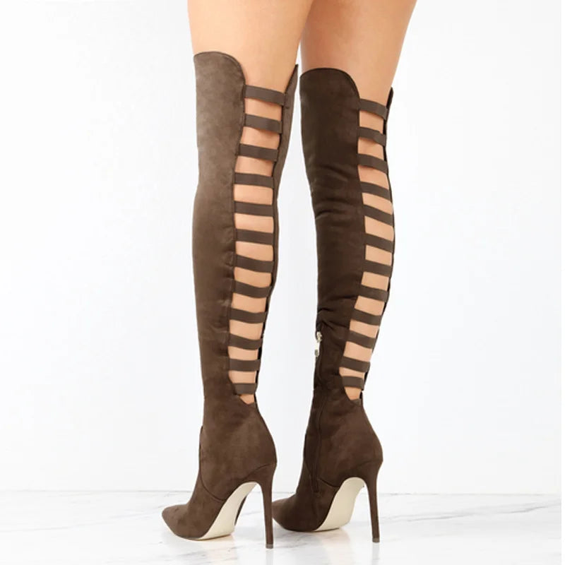 NOA | ELEGANT THIGH-HIGH OPEN-TOE BOOTS