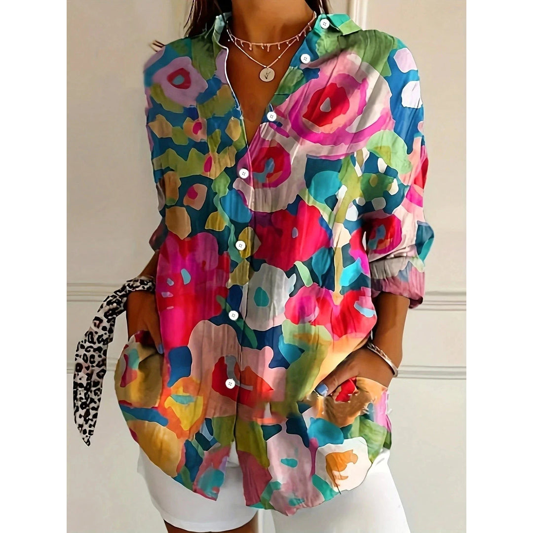Women's oversized relaxed fit button-down shirt in pink