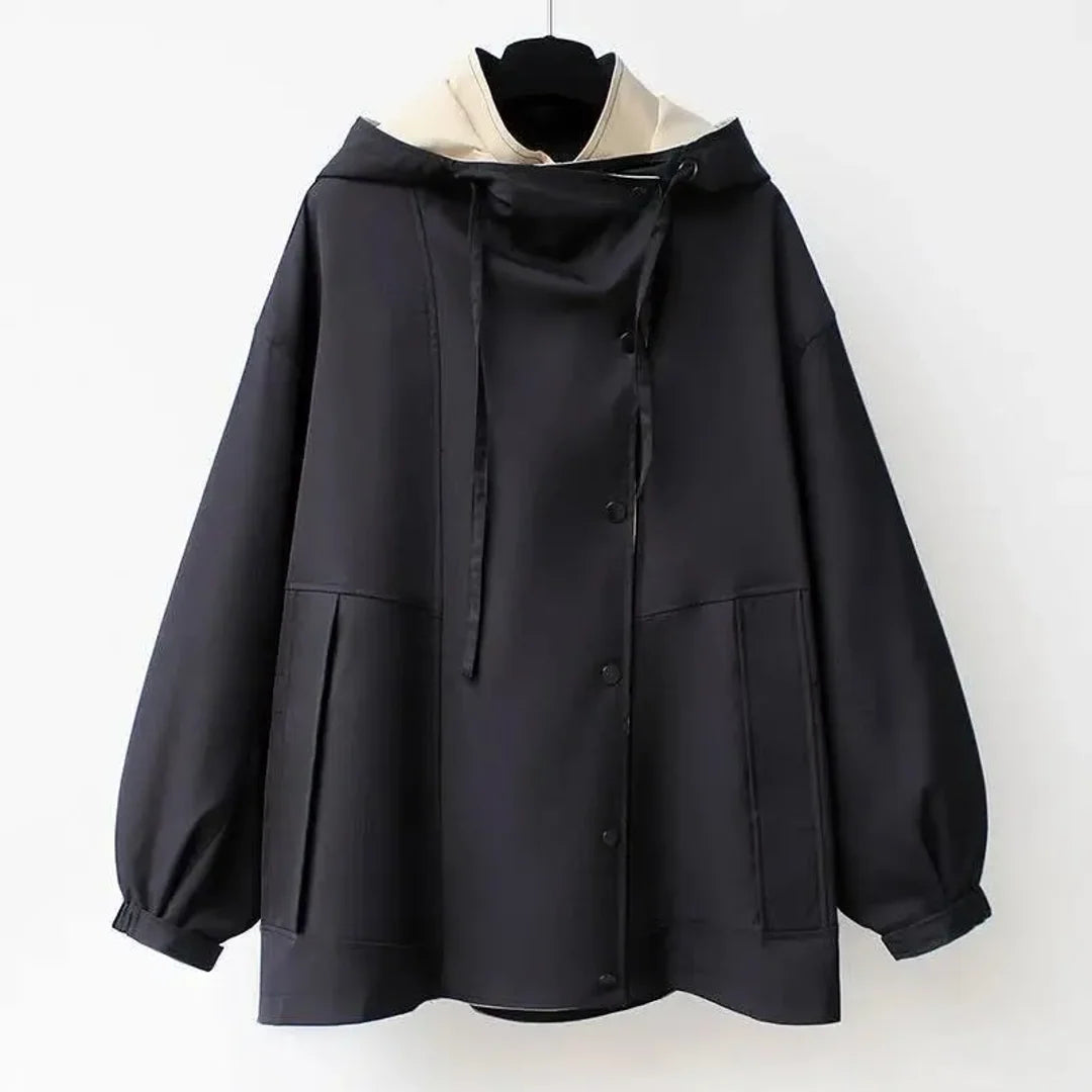 Women's zip-up jacket with buttons