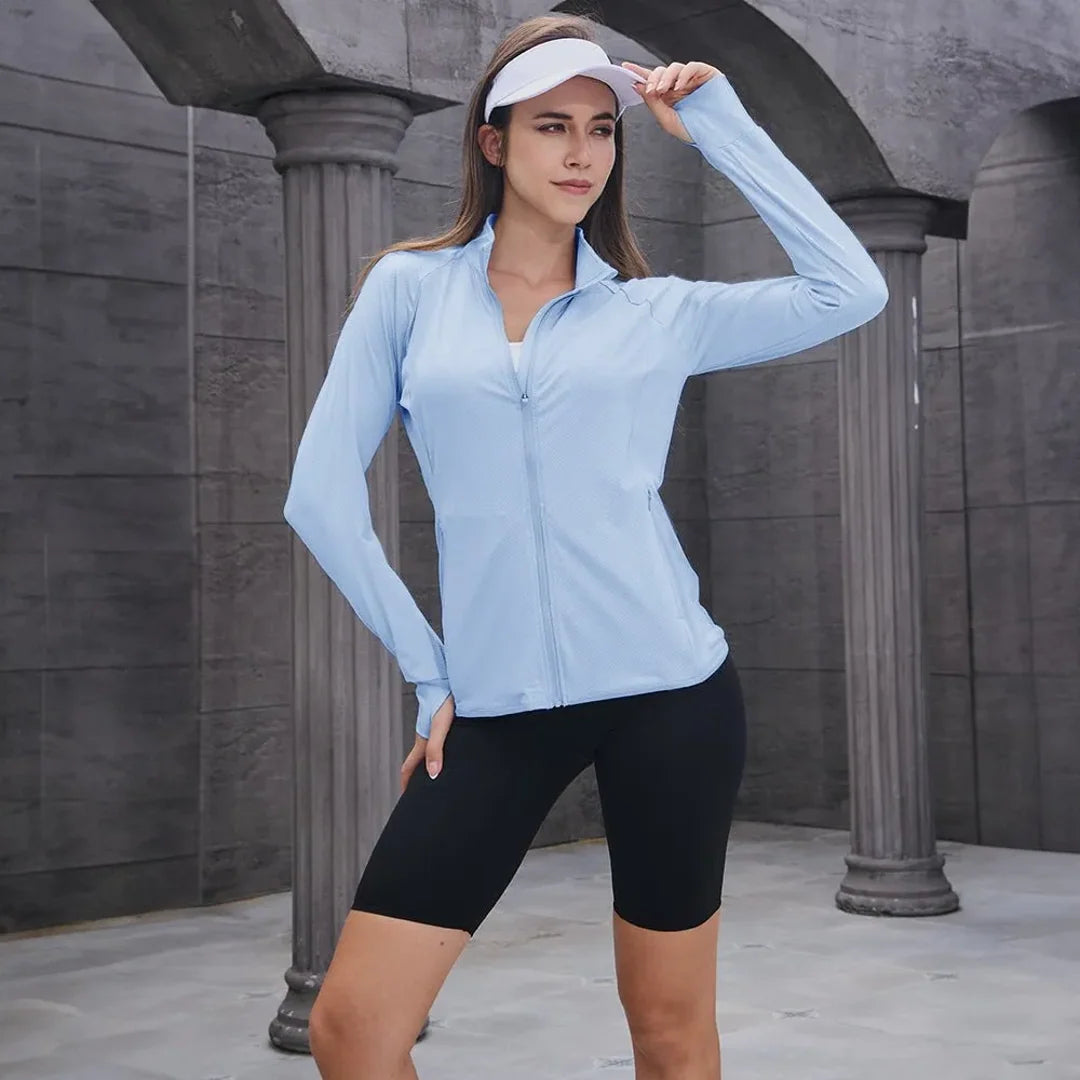 Women's lightweight zip-up running jacket