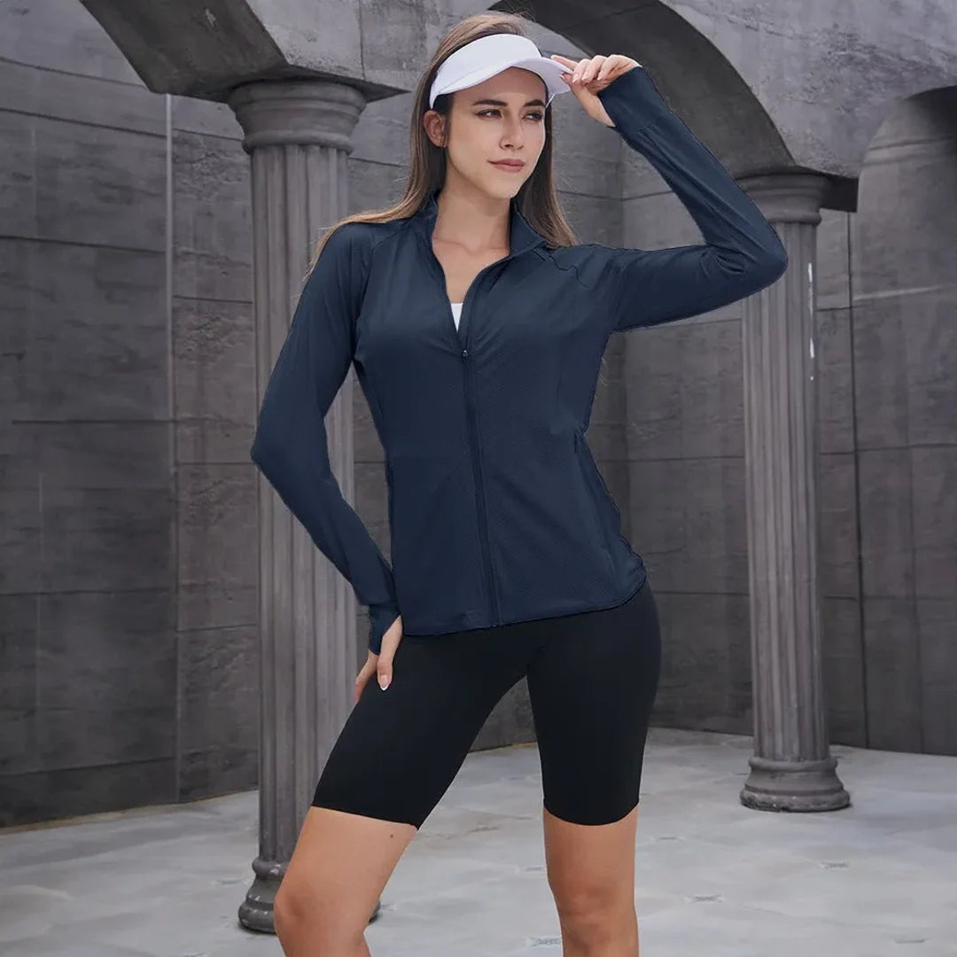 Women's lightweight zip-up running jacket