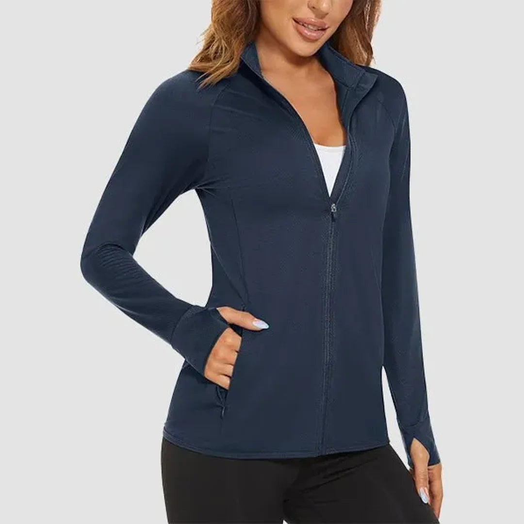 Women's lightweight zip-up running jacket