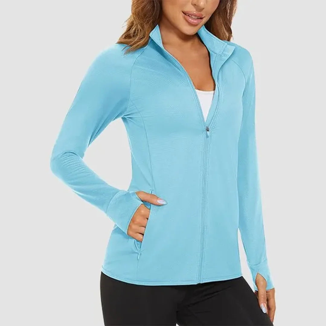 Women's lightweight zip-up running jacket