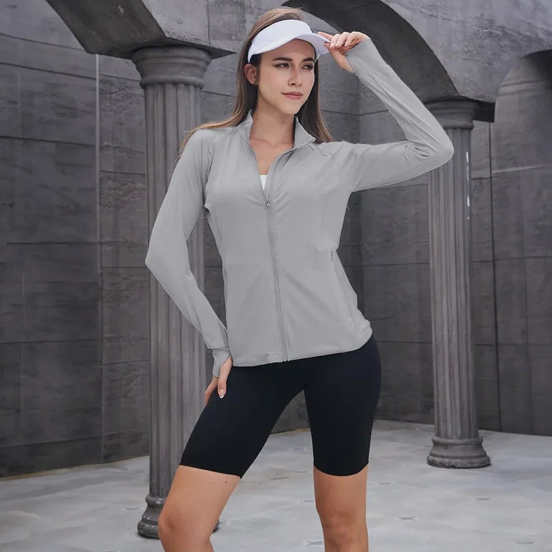 Women's lightweight zip-up running jacket
