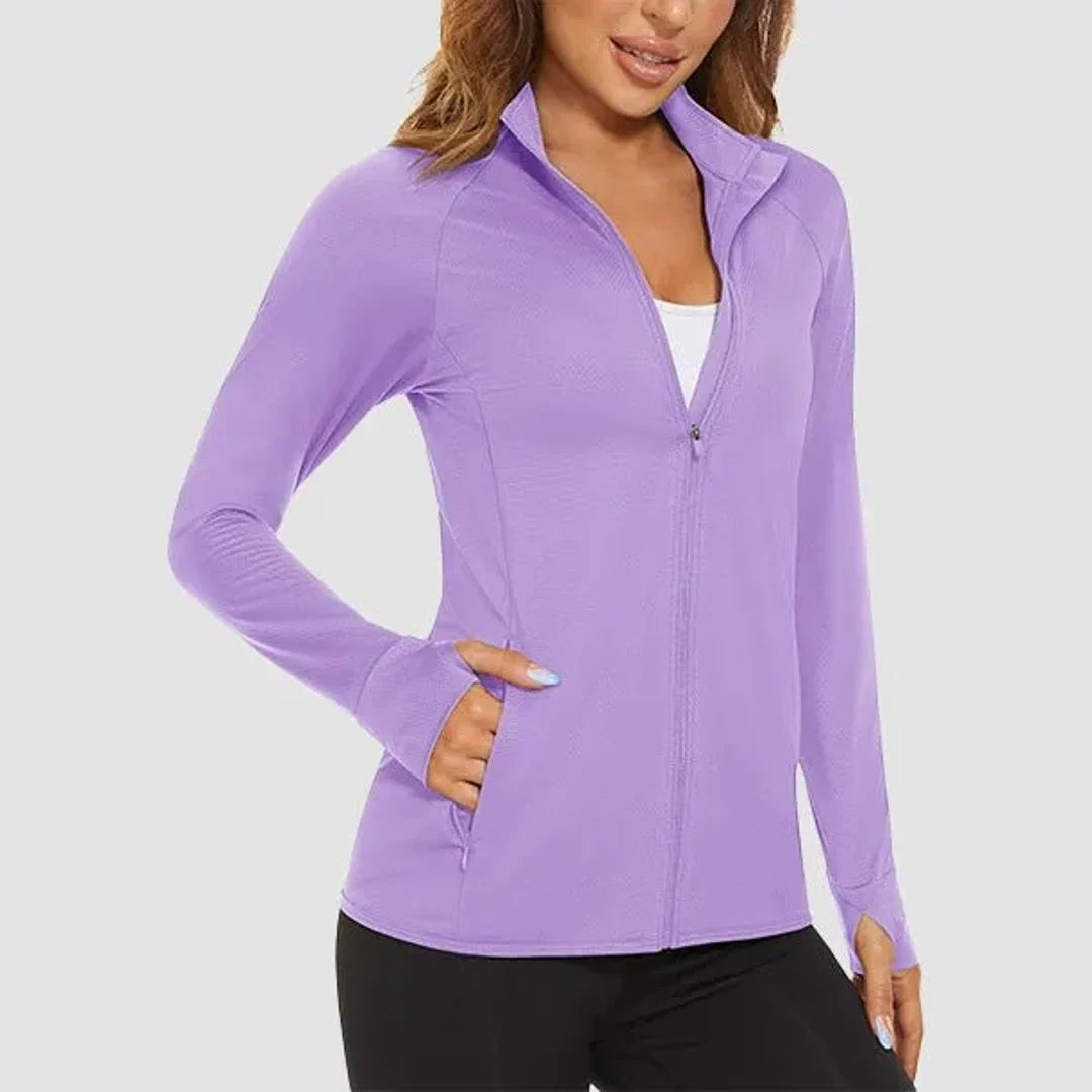 Women's lightweight zip-up running jacket