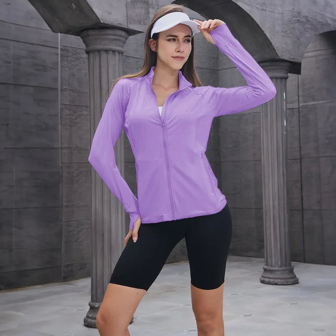 Women's lightweight zip-up running jacket