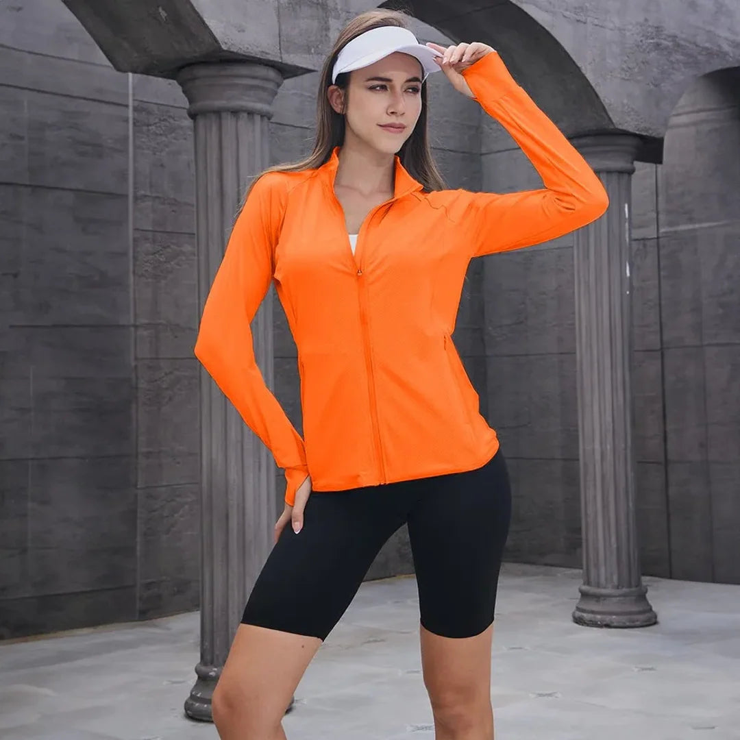 Women's lightweight zip-up running jacket
