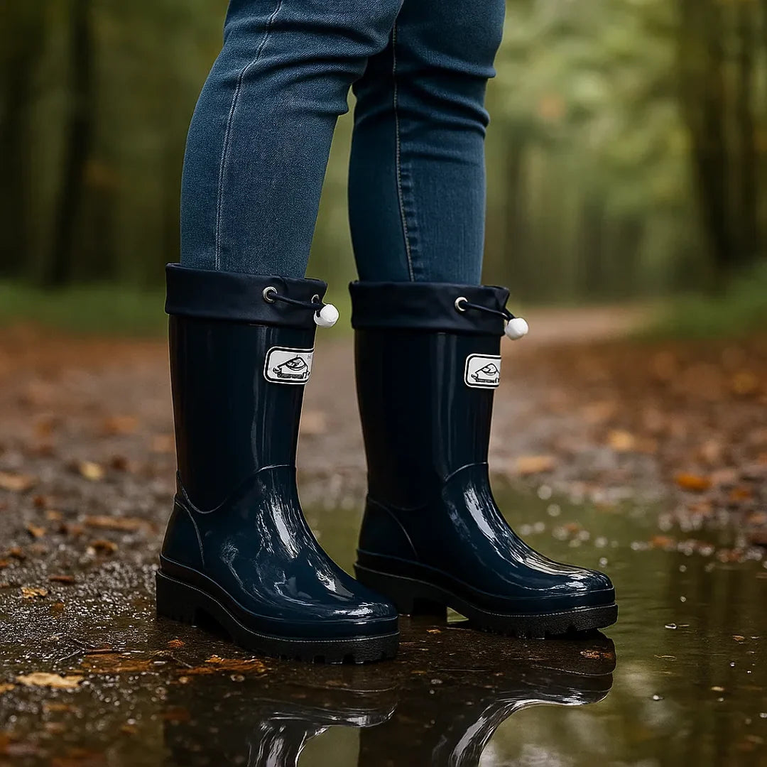 Women's comfy casual boots in navy blue