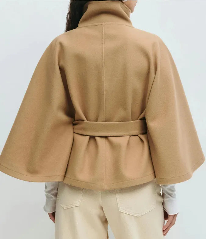 NOA | SPRING BELTED HIGH-NECK CAPE COAT
