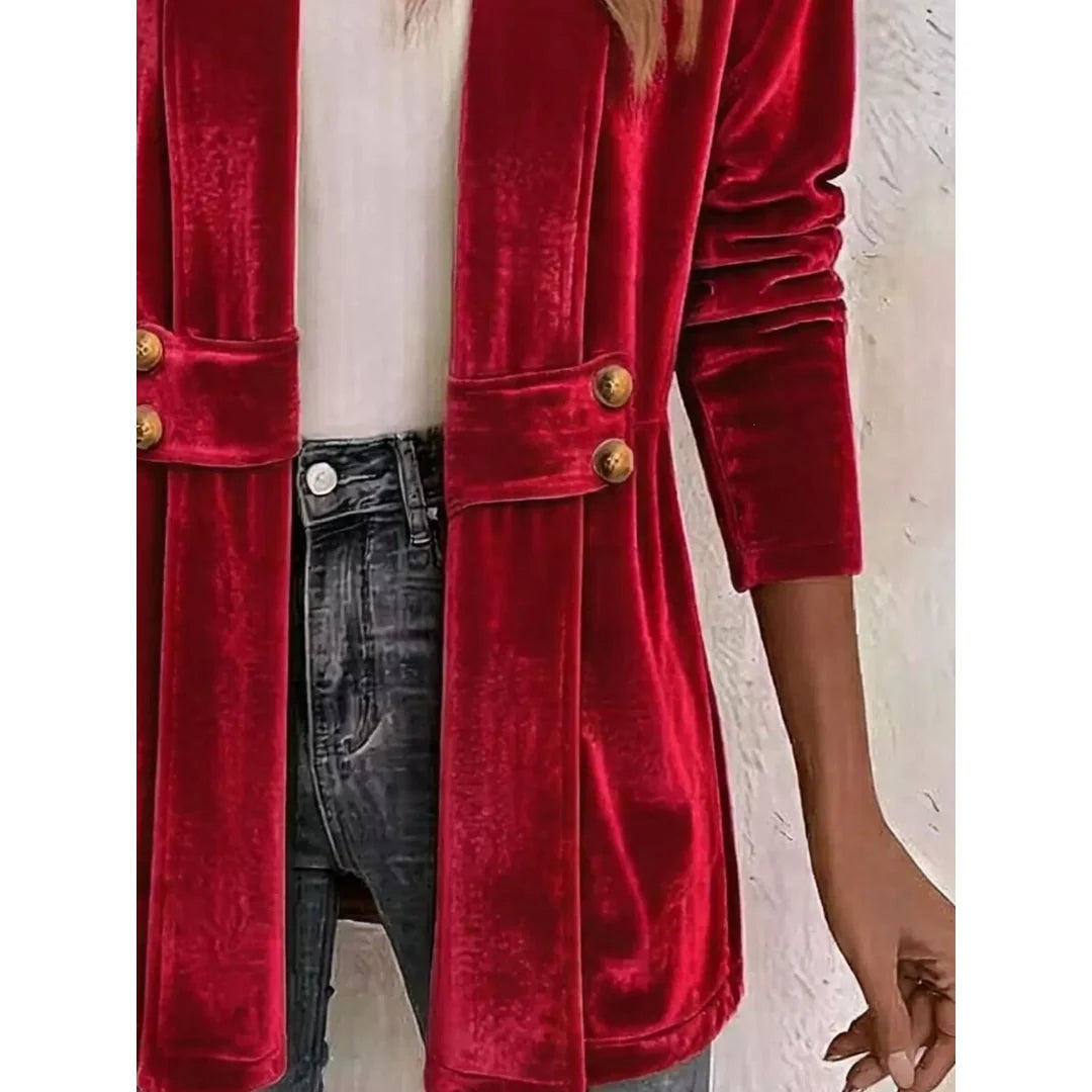 Women's velvet-touch open front cardigan