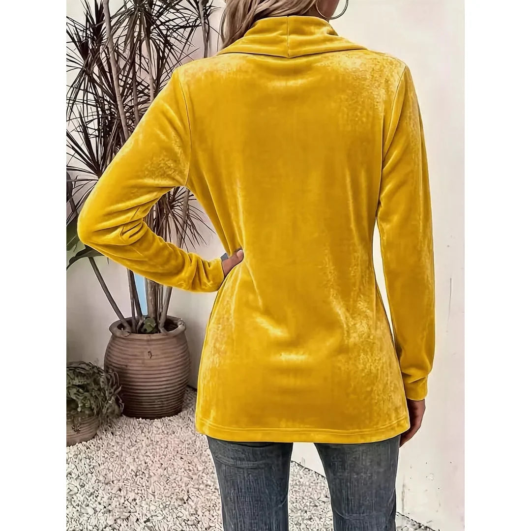 Women's velvet-touch open front cardigan