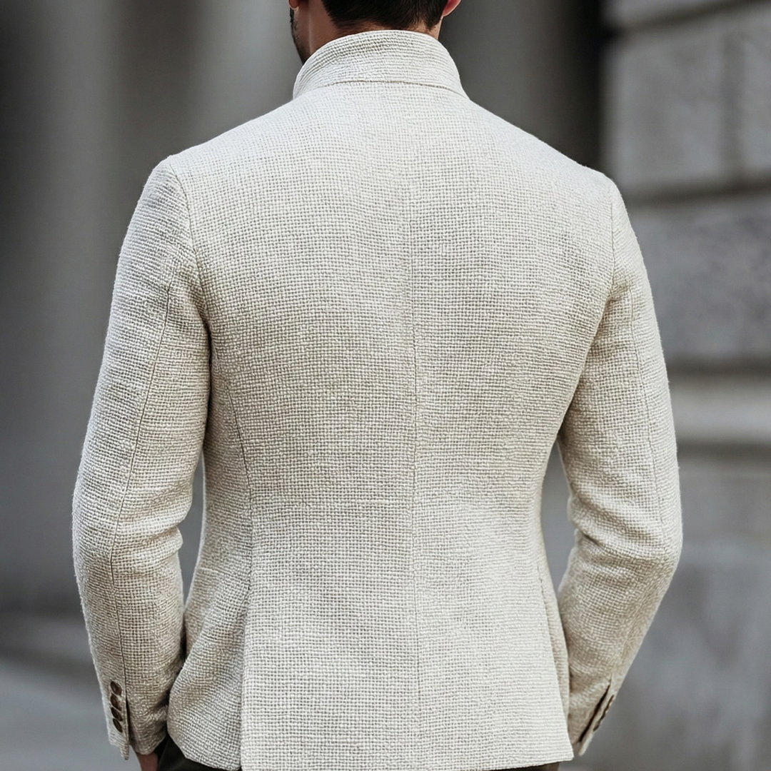 NOA | HAROLD MEN'S TEXTURED BUTTON UP STAND COLLAR CARDIGAN