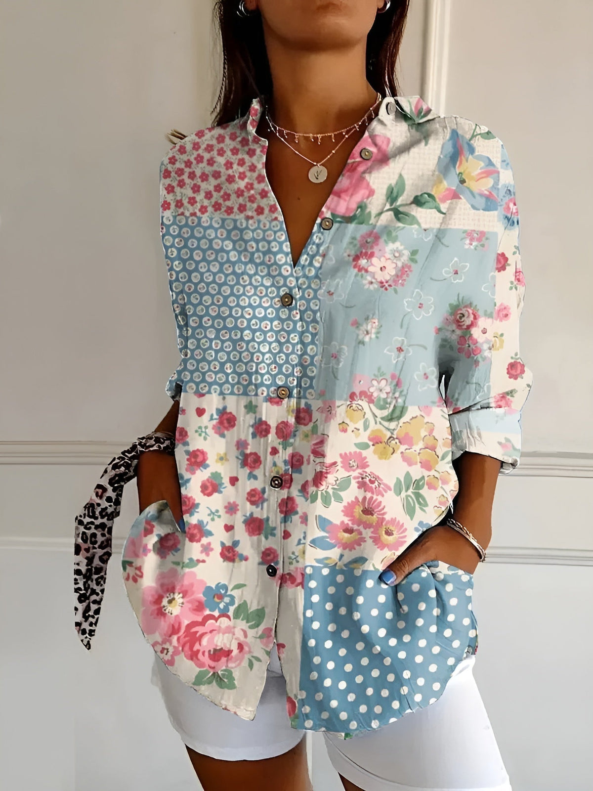 NOA | FLORAL BUTTON FRONT BLOUSE