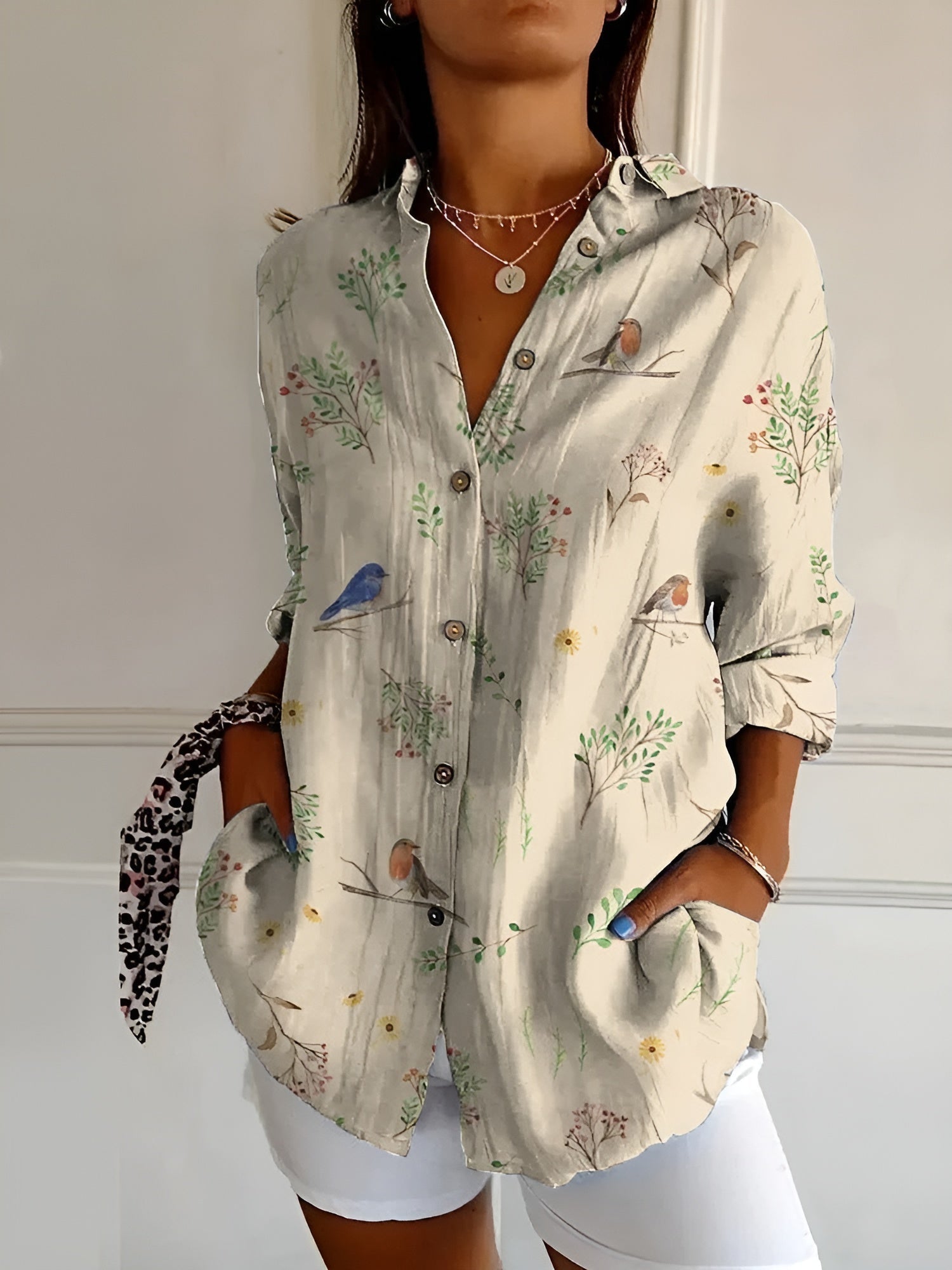 NOA | FLORAL BUTTON FRONT BLOUSE