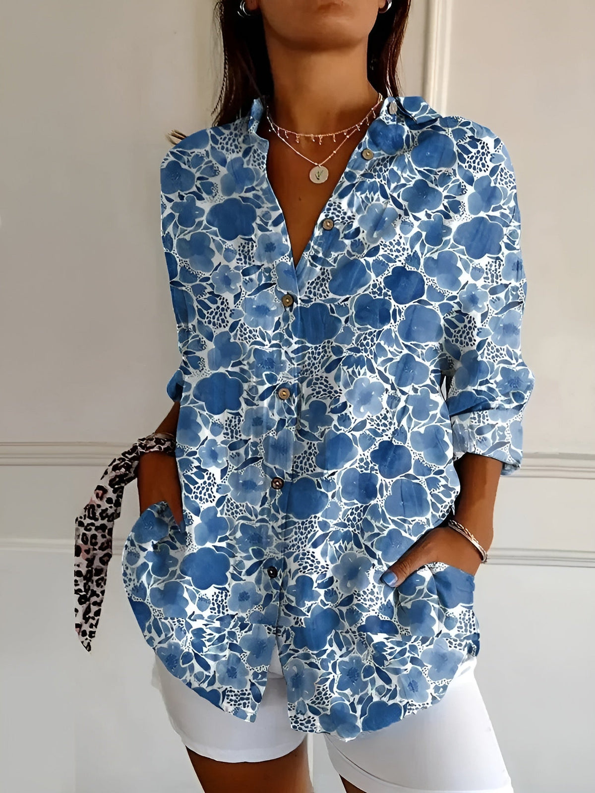 NOA | FLORAL BUTTON FRONT BLOUSE