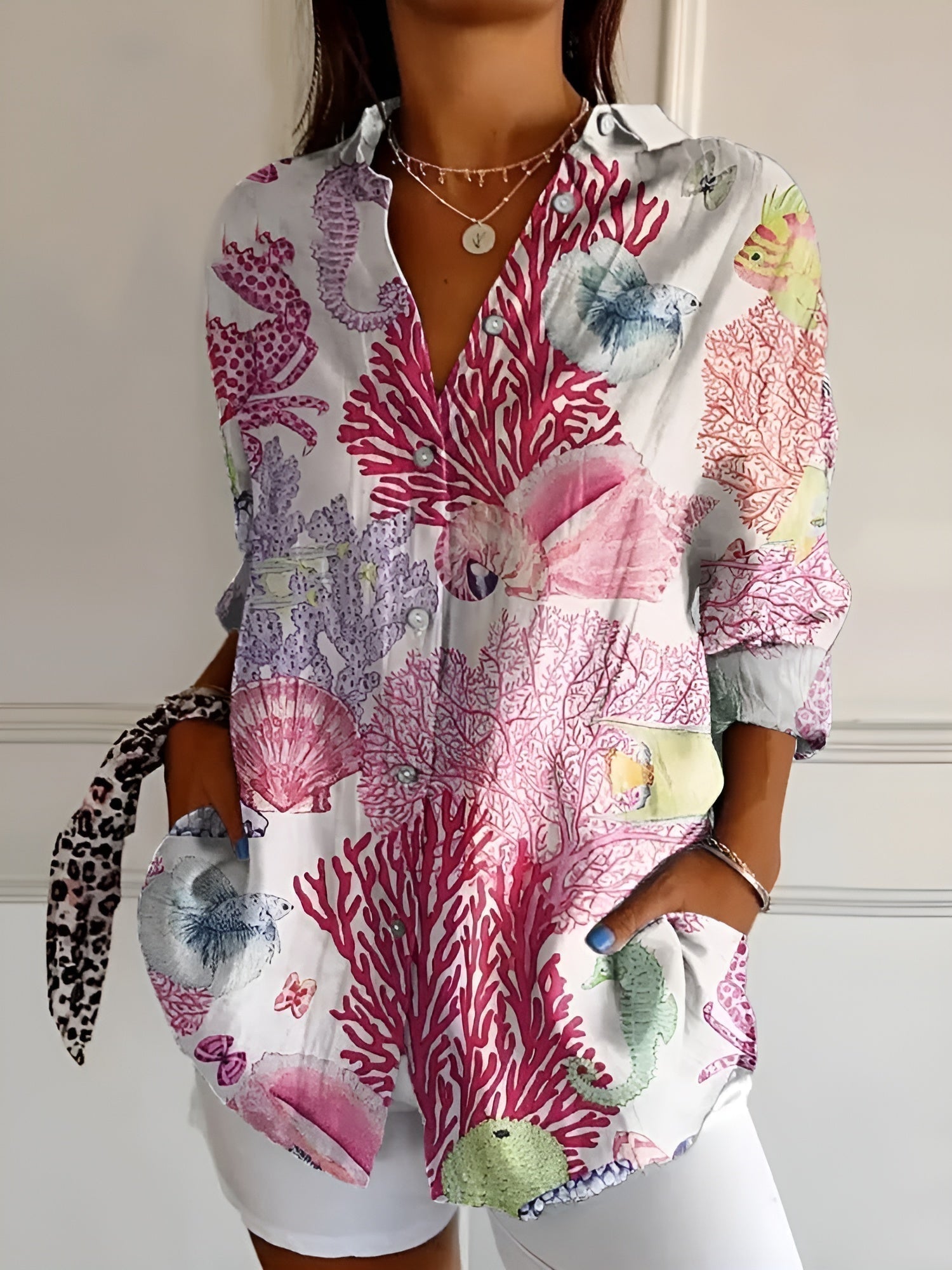 NOA | FLORAL BUTTON FRONT BLOUSE