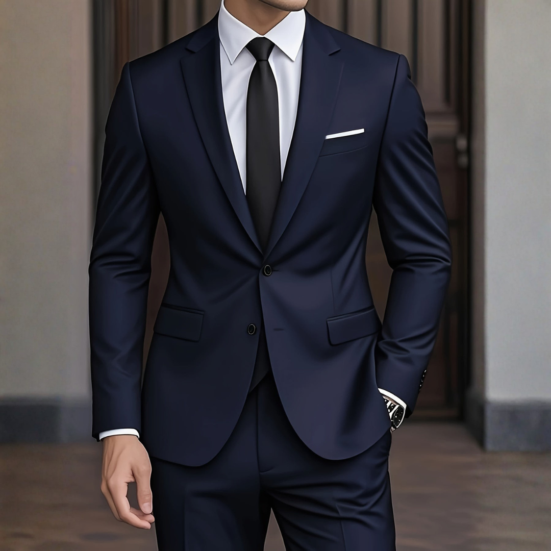 Men's slim fit two-piece suit in navy