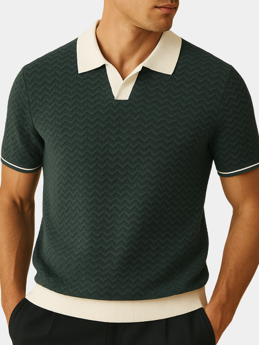 NOA | TEXTURED KNIT POLO SHIRT