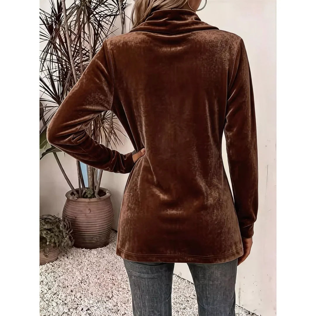 Women's velvet-touch open front cardigan