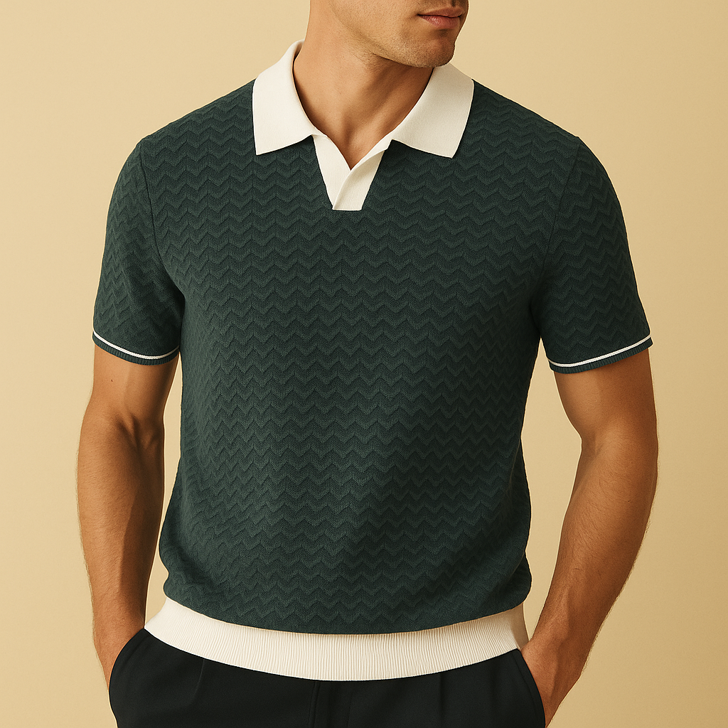 NOA | TEXTURED KNIT POLO SHIRT