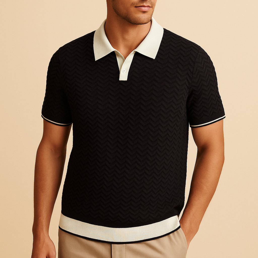 NOA | TEXTURED KNIT POLO SHIRT