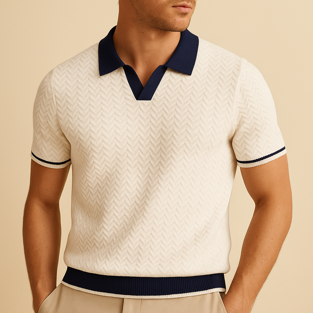 NOA | TEXTURED KNIT POLO SHIRT