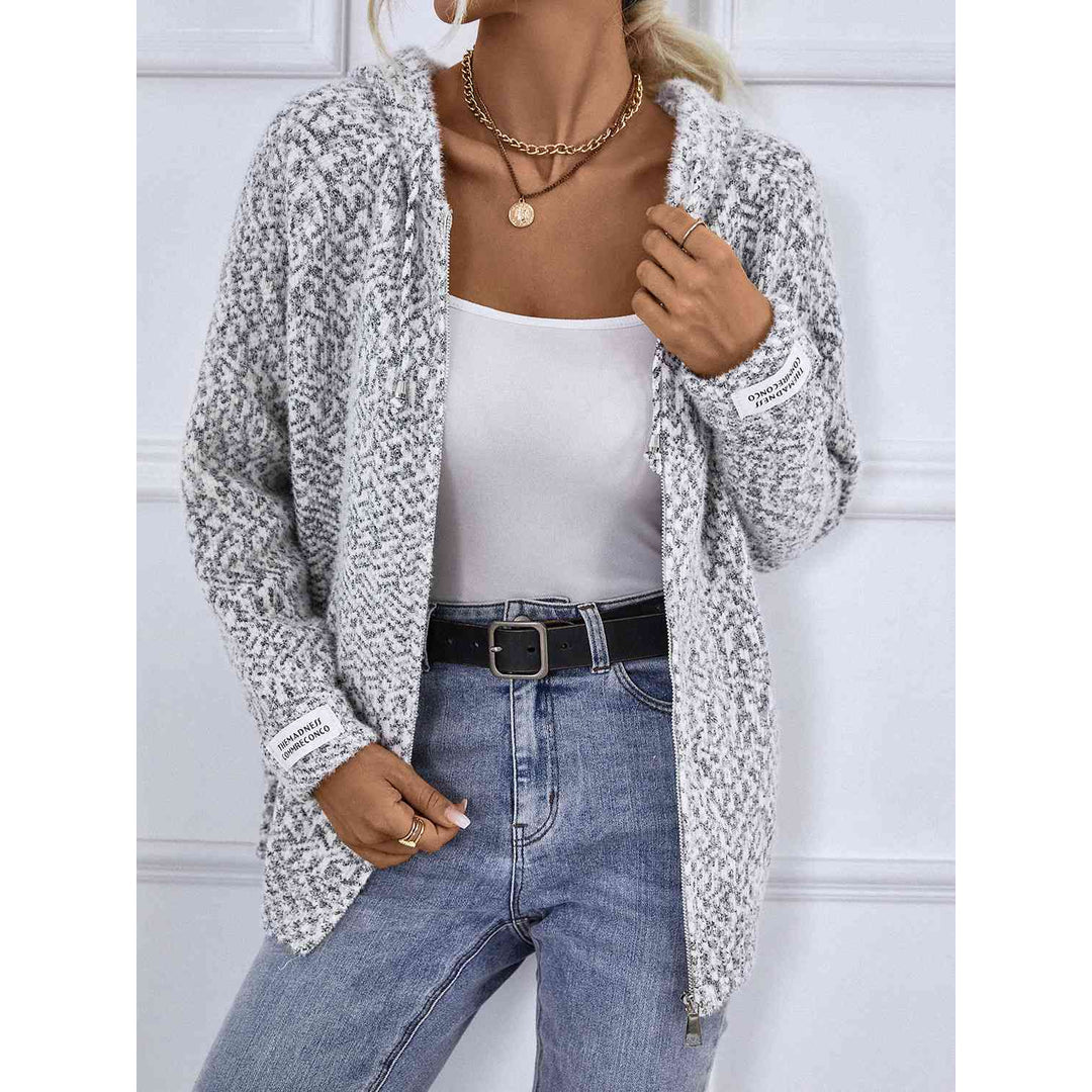 Women's zip-up hooded jumper in charcoal